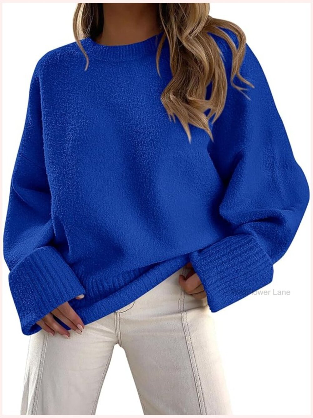 Fuzzy Chunky Knit Pullover Sweater Crewneck Long Sleeve